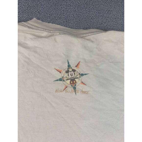 Vinatge Disney Tan Size Large World Tour Mickey Mouse Park Short Sleeve T Shirt - Picture 5 of 12